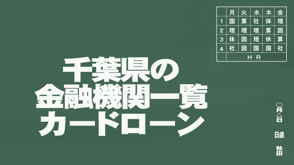 千葉県のカードローン申込みができる金融機関一覧イメージ画像